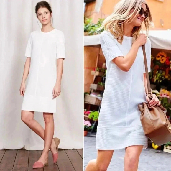 Boden Dresses & Skirts - Boden | Hattie Shift Dress, Ribbed Ponte Knit, WW111, White, Size 6
